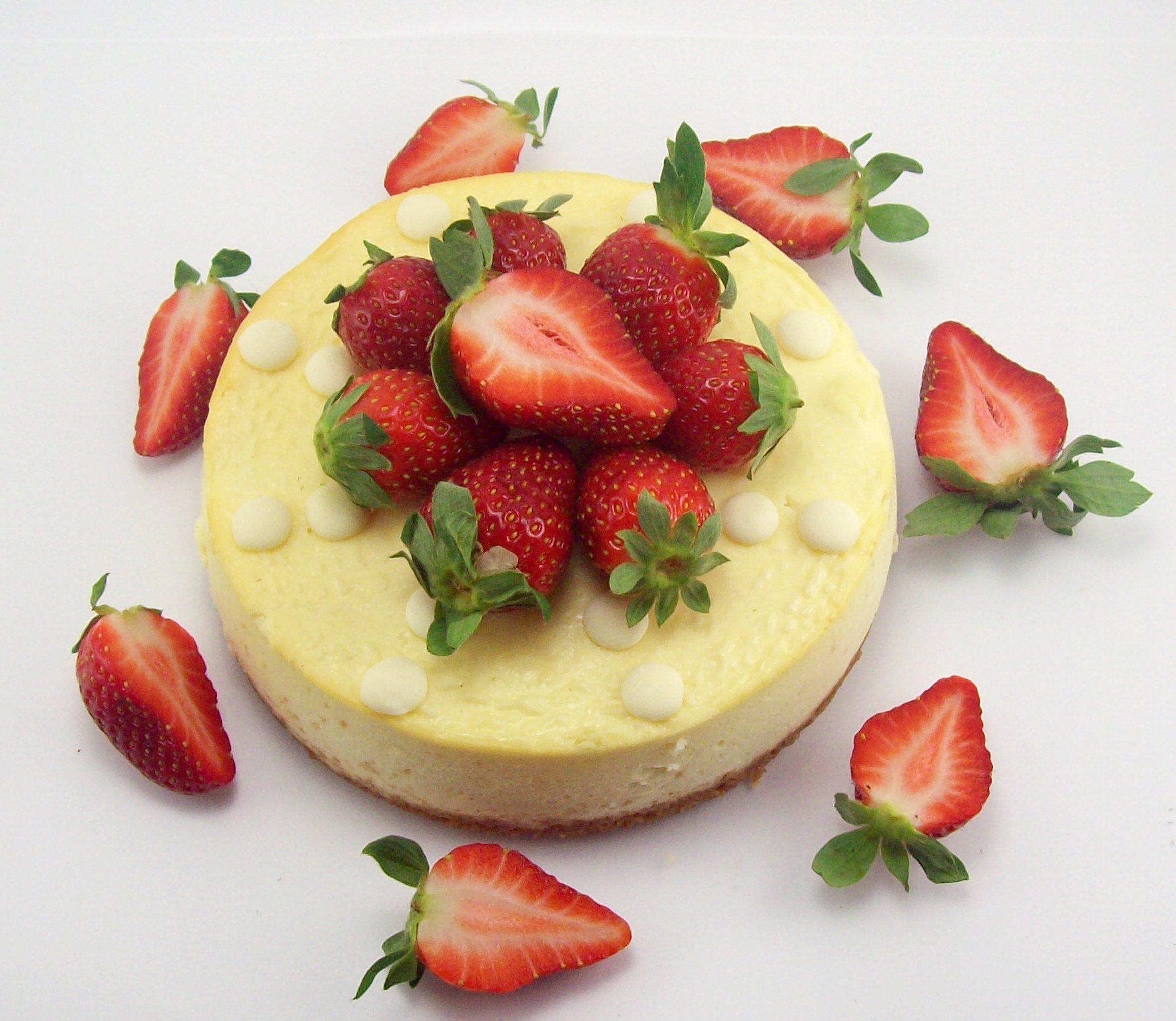 Gâteau fromage et fraises