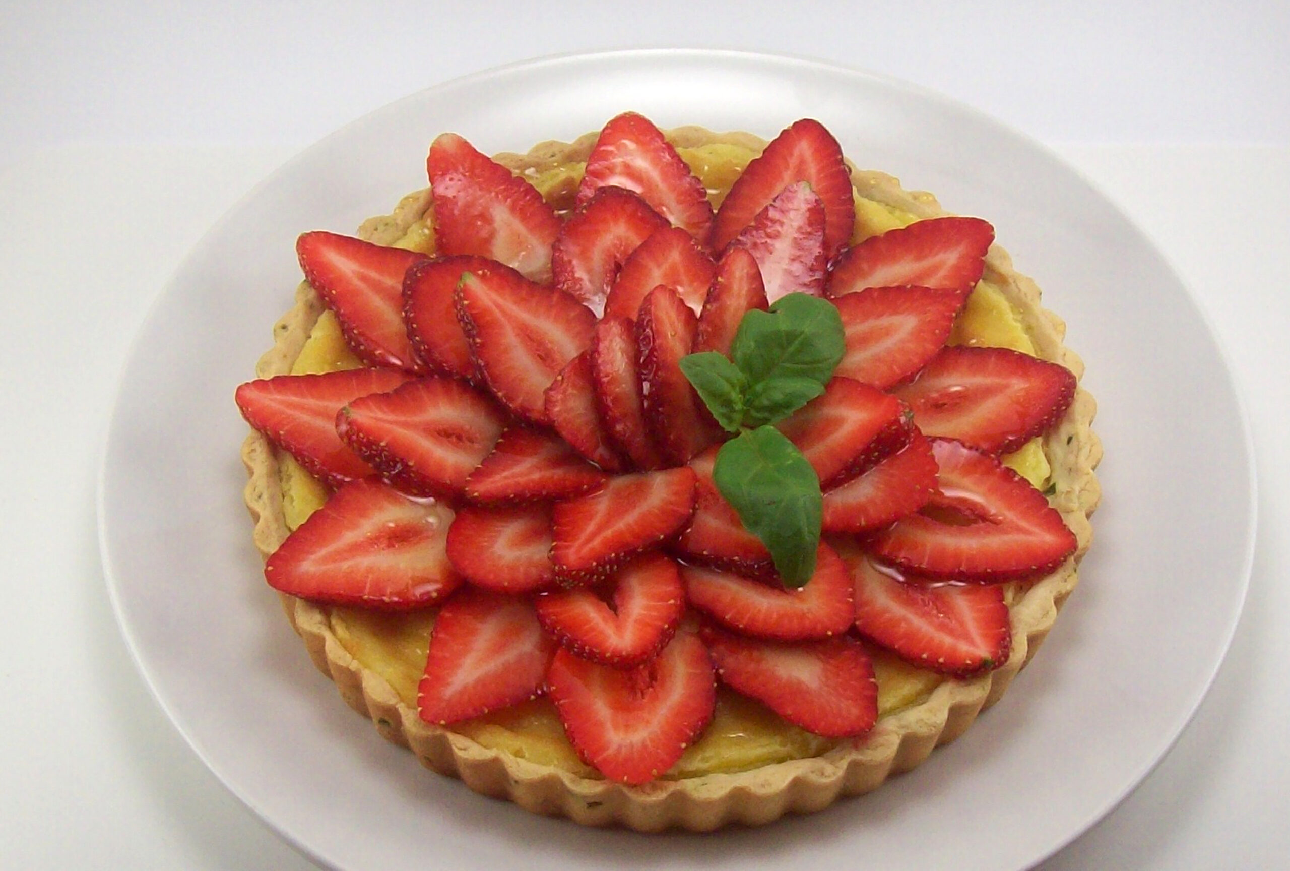 Tarte aux fraises et basilic