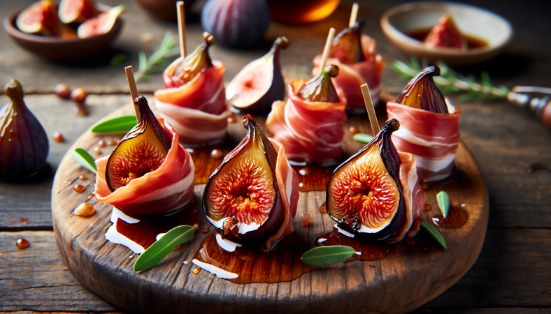 Bouchées de figues rôties et prosciutto