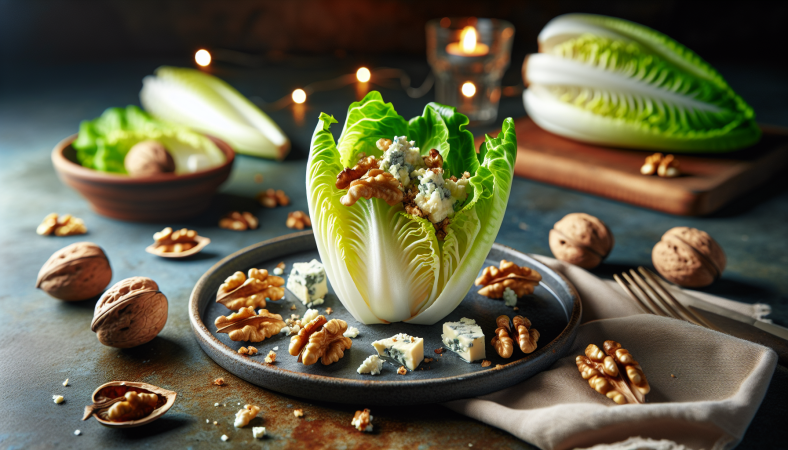 Endivienhäppchen mit Blauschimmelkäse und Walnüssen