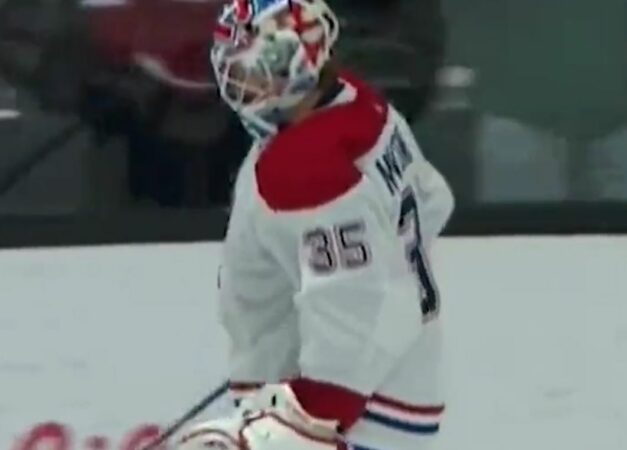 Samuel Montembeault in front of the net tomorrow