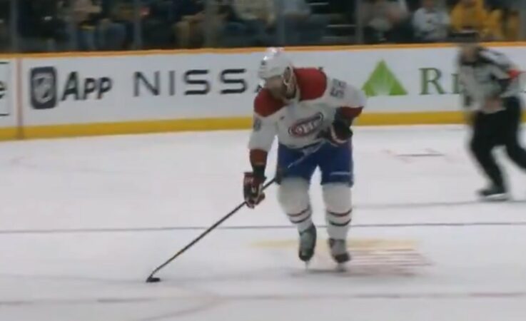 David Savard scores a goal… from the center line