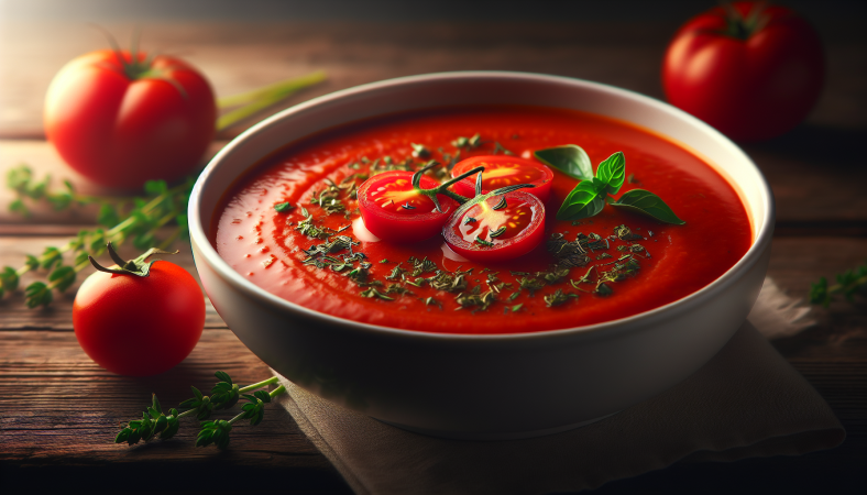 Velouté de tomate aux herbes