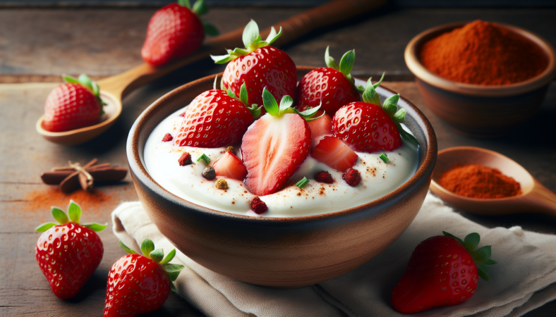 Yogourt aux fraises et épices