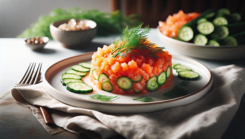 Lachs- und Gurkentartar
