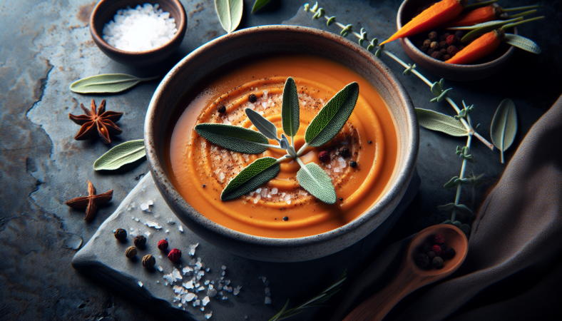 Velouté de topinambour, sauge et sel d’Hawaï