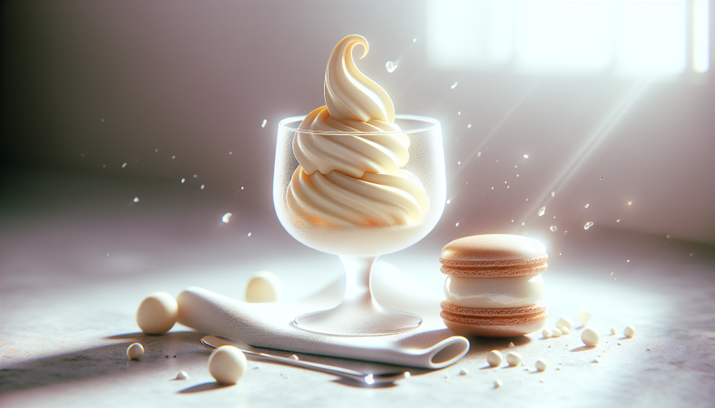 Yogourt glacé vanille et macaron